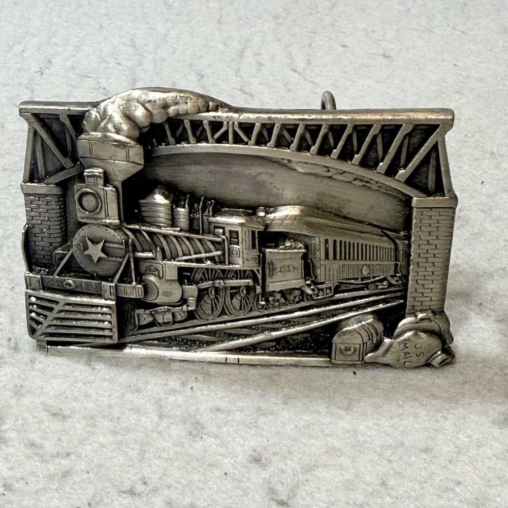 1983 Bergamot Brass Works Vintage Train Railroad Belt Buckle Made in USA